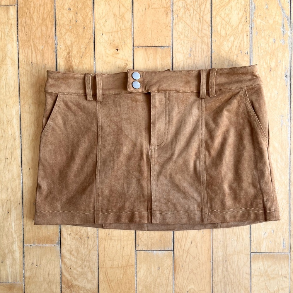 Seven Wonders Monah Suede Jacket & Mini Skirt Set – Ochre Brown, Size Medium NWT - Picture 9 of 12